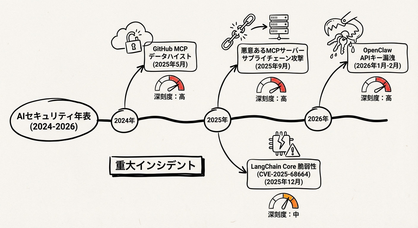 セキュリティインシデントのタイムライン