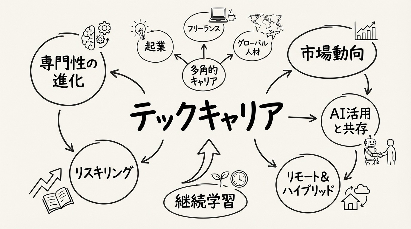 テック業界キャリア最新動向2025：AI人材の需要急増と日本市場の課題のイメージ