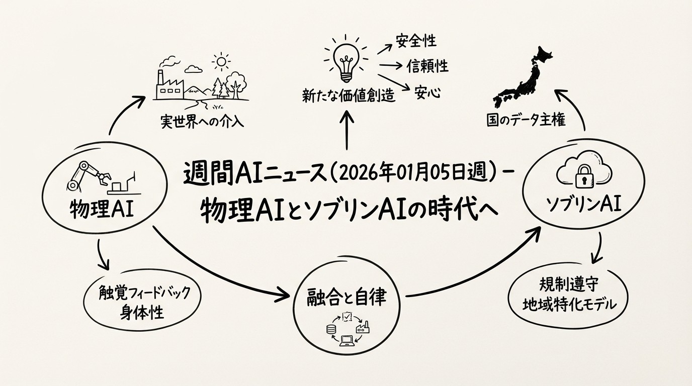 週間AIニュース（2026年01月05日週）- 物理AIとソブリンAIの時代へのイメージ