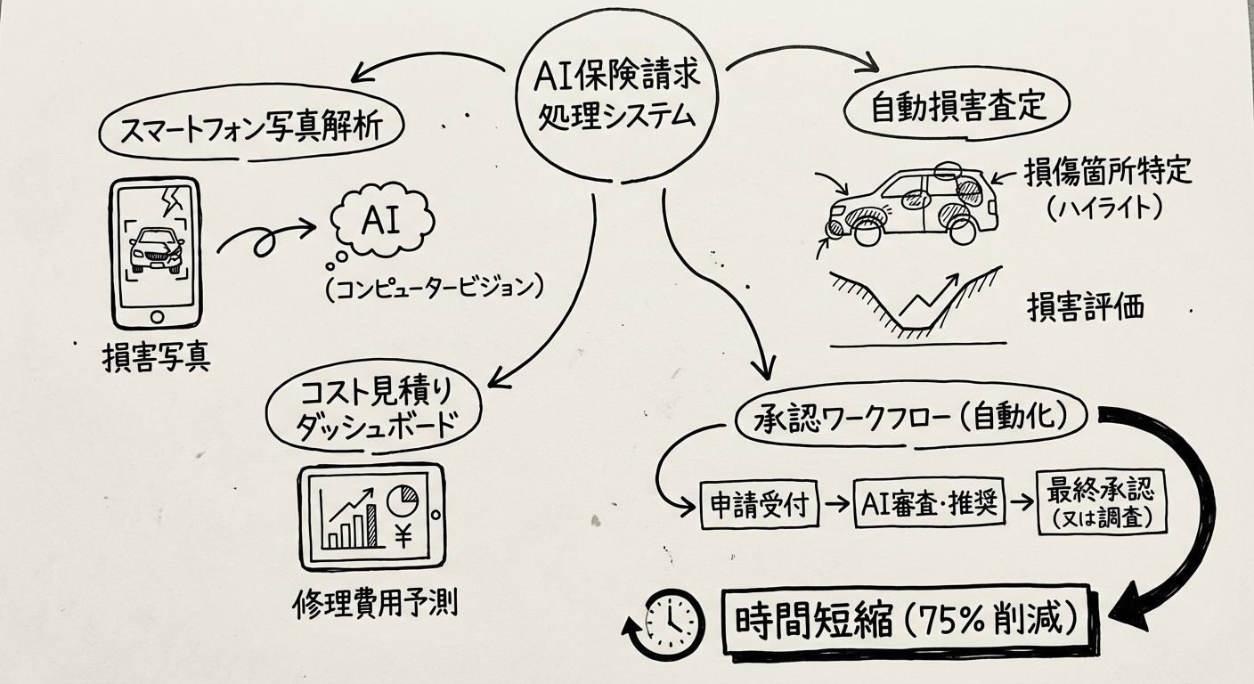 AI保険査定システムの処理フロー